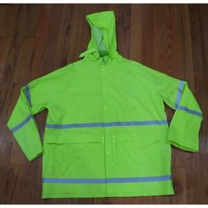 C.E. Schmidt Workwear Hi-Vis Reflective Yellow Work Safety Rain Jacket XXXL 3XL‎